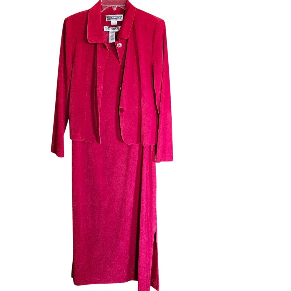 Jessica Howard Vintage 2-Piece Red Dress & Jacket Size 8 | Elegant Retro‎ Set